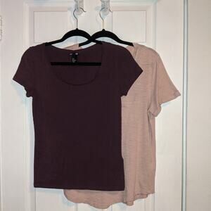 H&M Women's Purple and Pink Basic Shirts S
